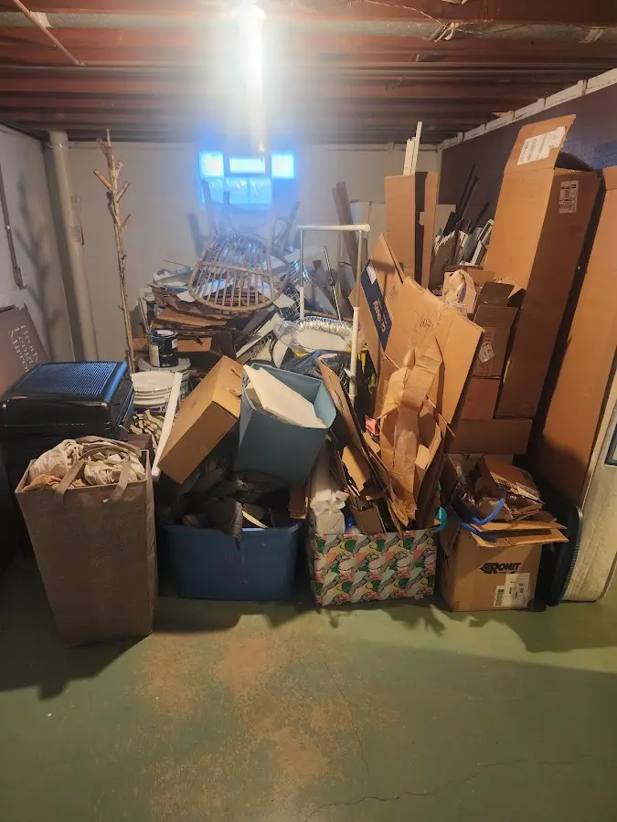 Roll-off dumpster container at job site for 8 Yard Dumpster Rental in Abingdon